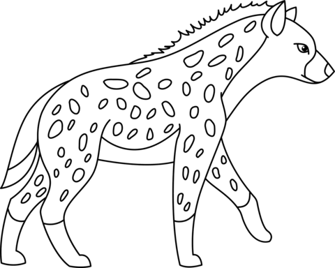 Cartoon Hyena Coloring Page